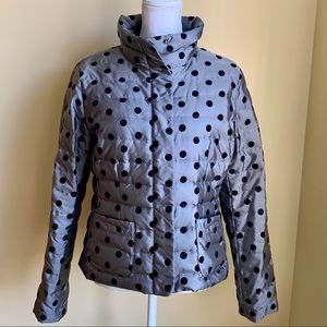 Jacket Lands End Polka-dot Gray/black sz M Down